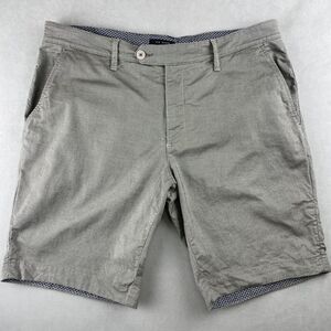 Ted Baker London Shorts Men 36R Gray Chino Flat Front Stretch Herbosh Hip Casual